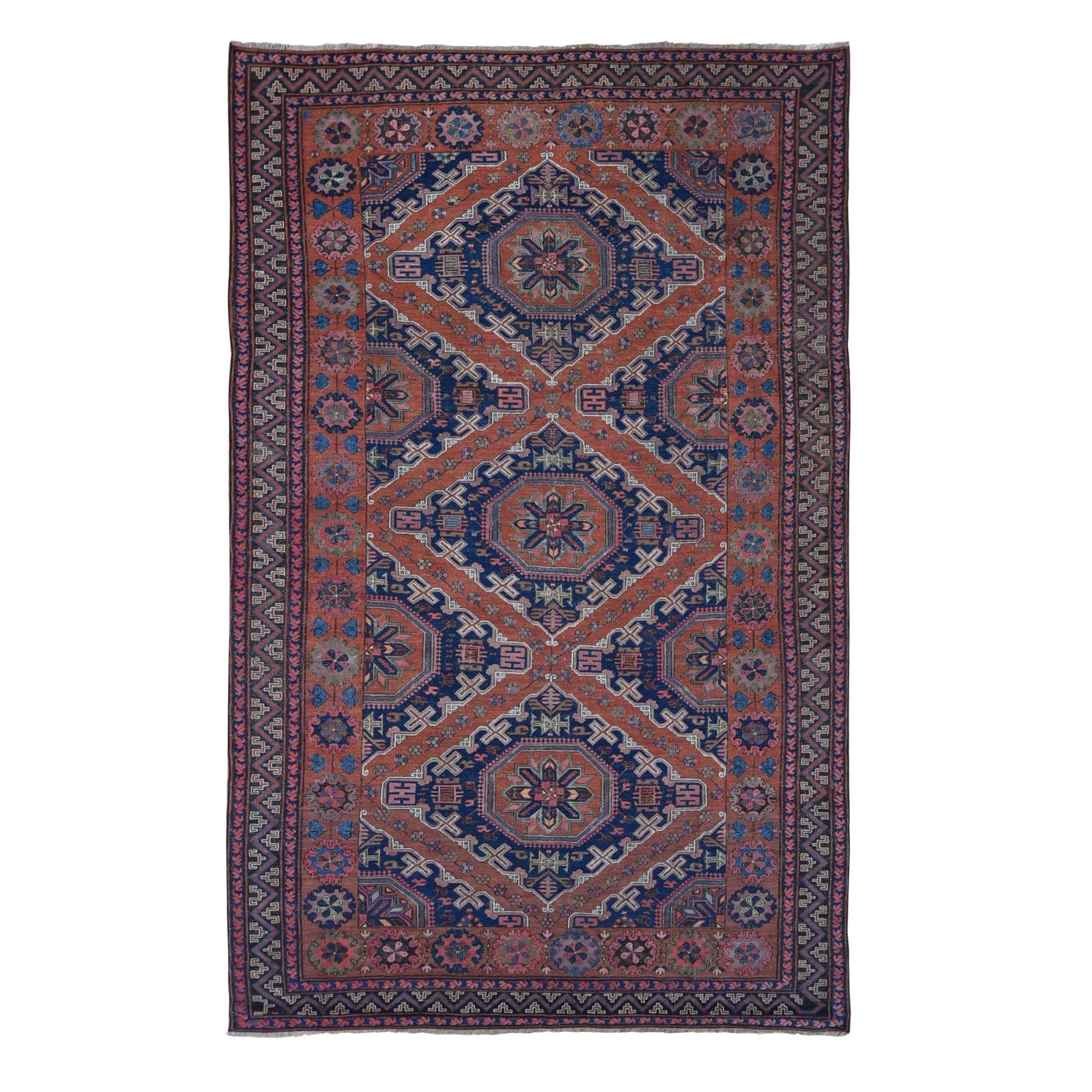 Cinnamon Red Antique Caucasian Soumak Pure Wool Flat Weave Hand Knotted Rug For Sale