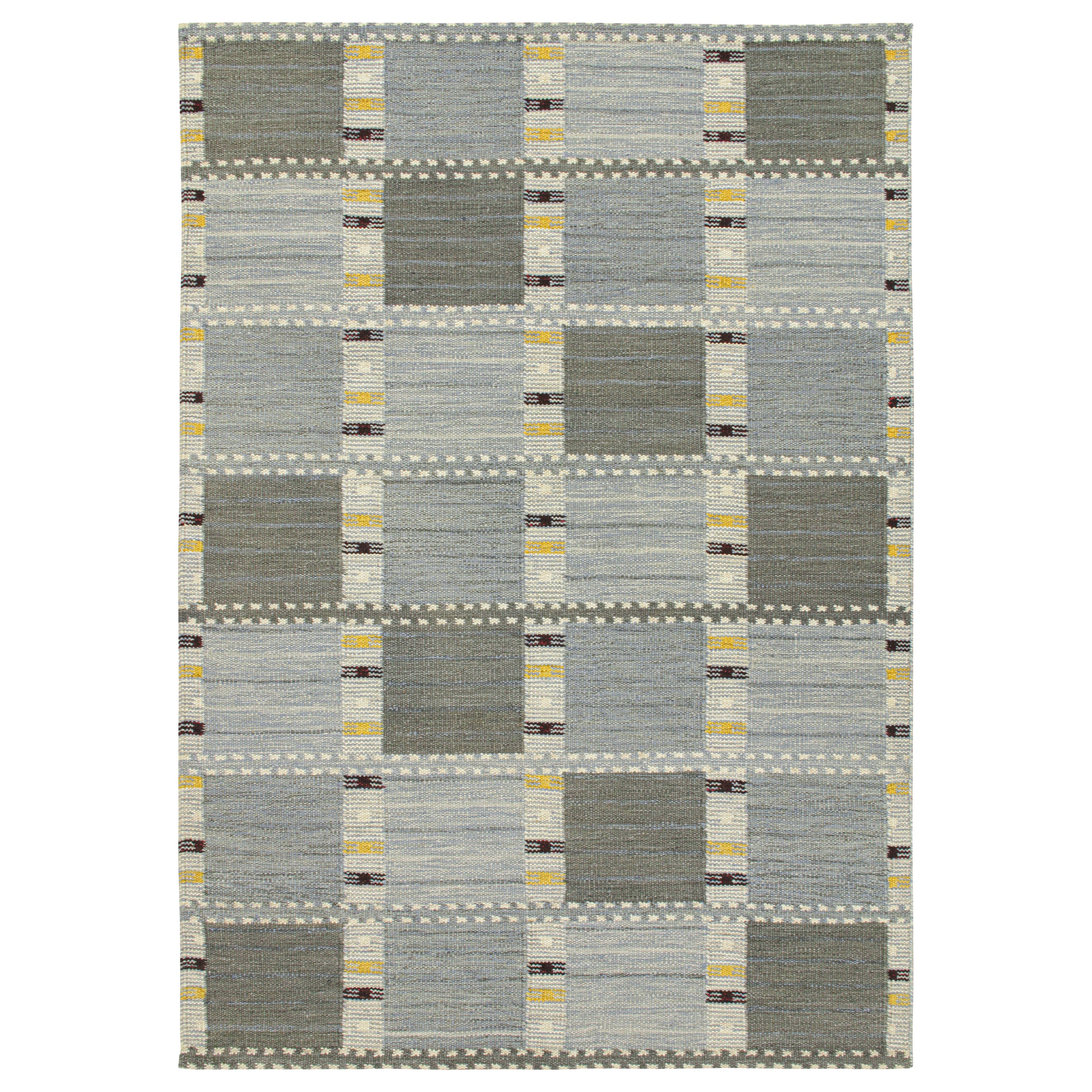 Rug & Kilim’s Scandinavian Style Custom Kilim with Geometric Pattern For Sale