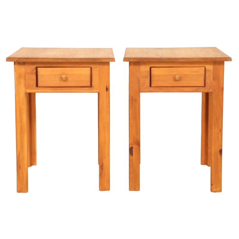 Craftsman Pine Side Tables, a Pair For Sale at 1stDibs