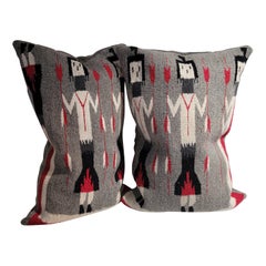 Yea Navajo Indian Weaving Pillows, Pair