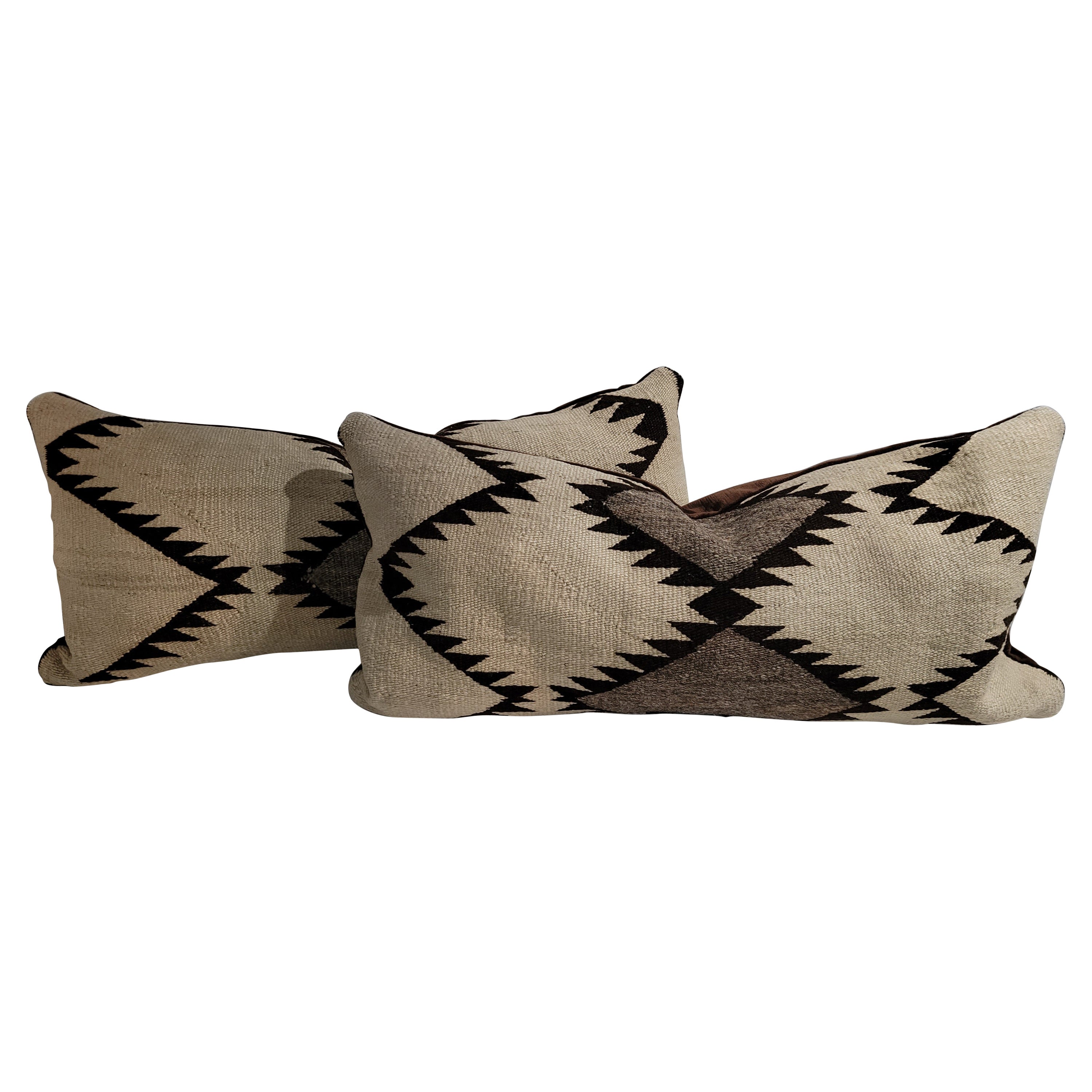 Pair of Navajo Bolster Jigsaw Eye Dazzler Pillows For Sale