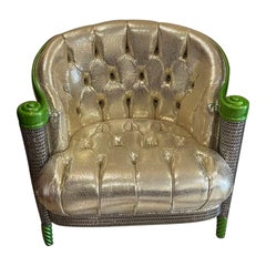 Colombostile-Sessel mit Swarovski, maßgefertigte Metallic-Farbe, handgefertigt in Italien 