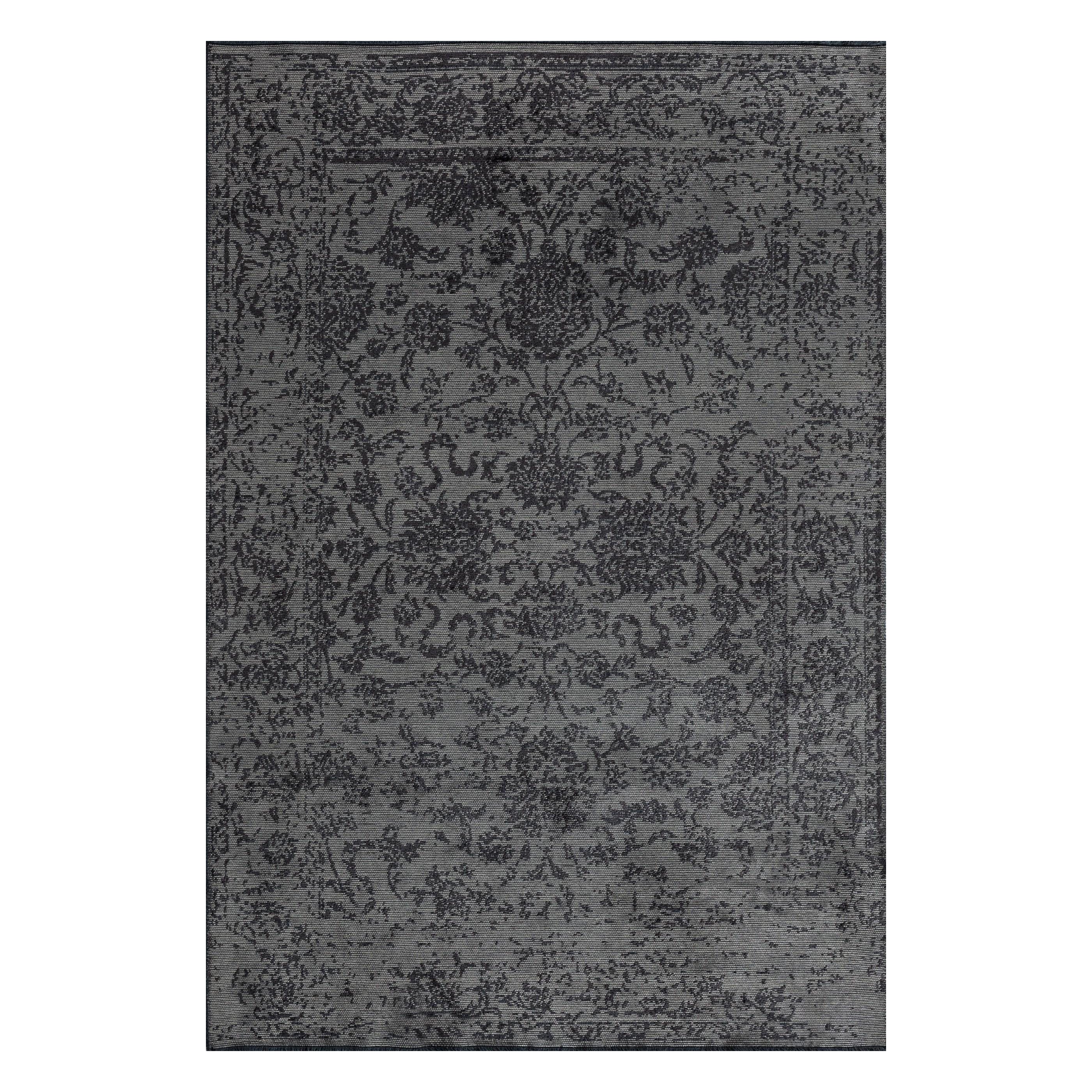 For Sale:  (Gray) Modern Toile Luxury Hand-Finished Area Rug