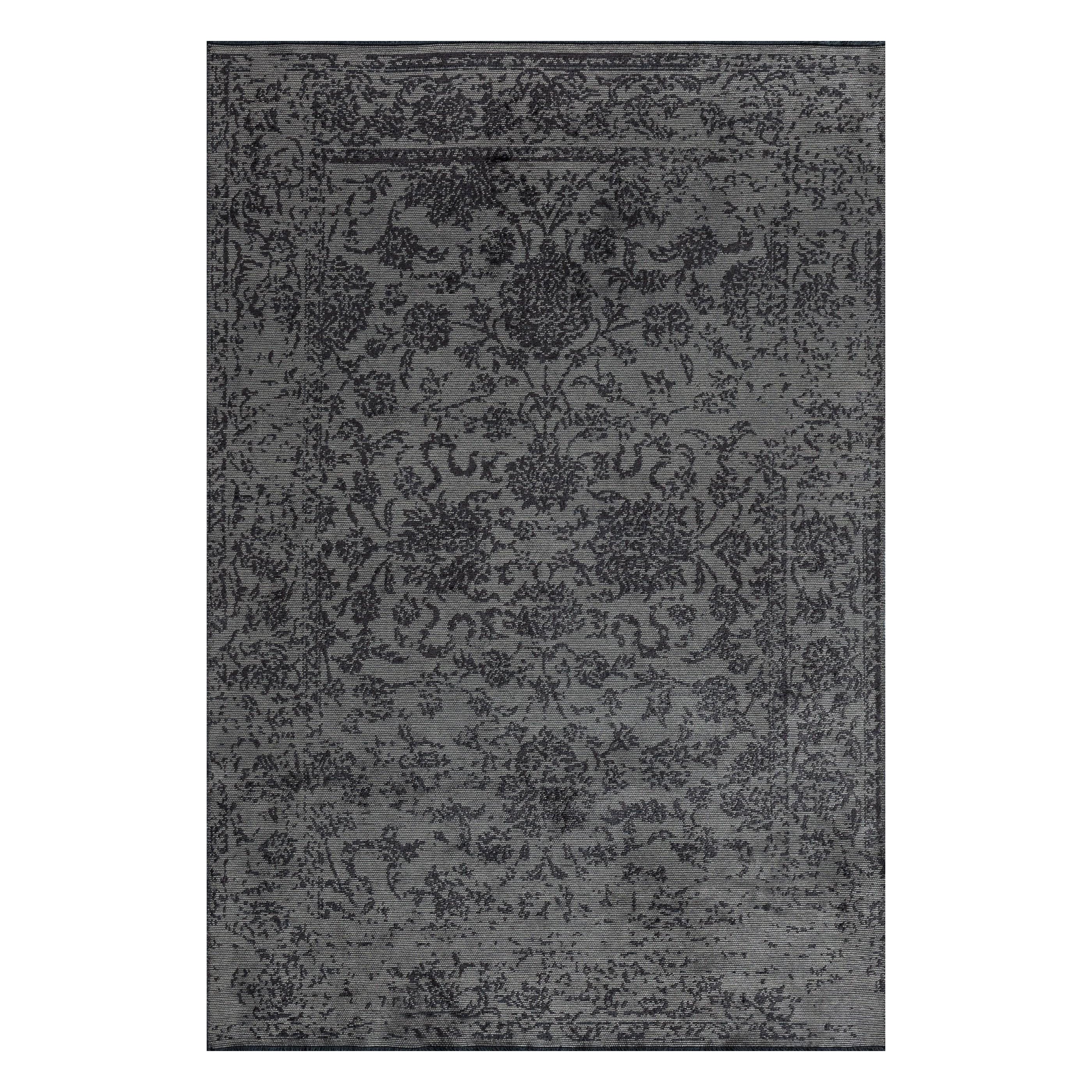 Im Angebot: Modern Toile Luxury Hand-Finished Area Rug,  (Grau)