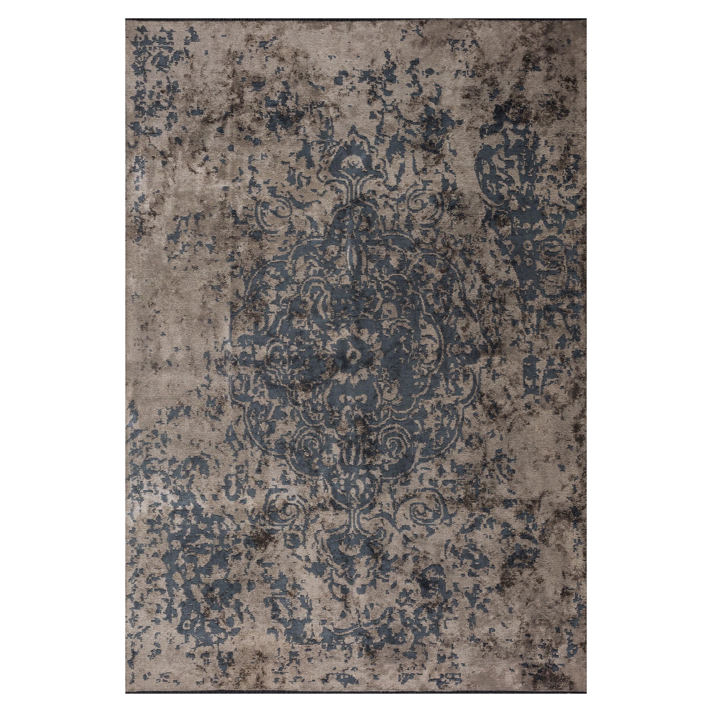 For Sale:  (Beige) Contemporary Damask Luxury Hand-Finished Area Rug