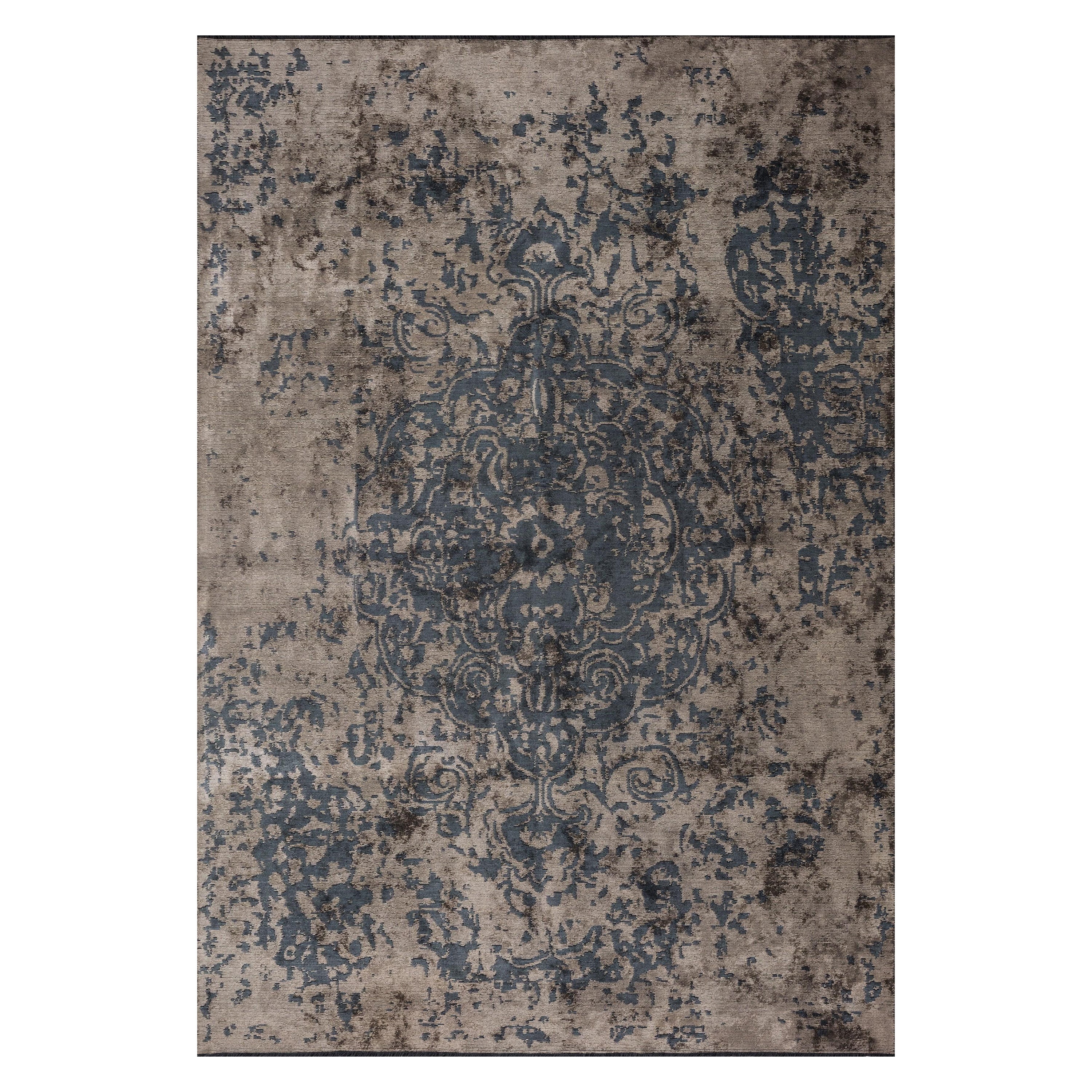 Modern  Damask Luxury Hand-Finished Vorleger