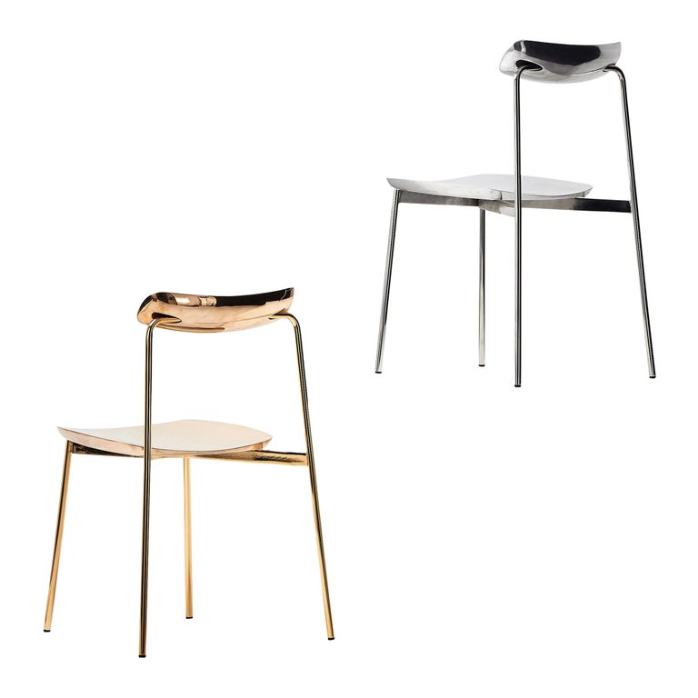 Pair of Solid Bronze and Aluminium Sculpted Chairs by Tom Fereday For ...