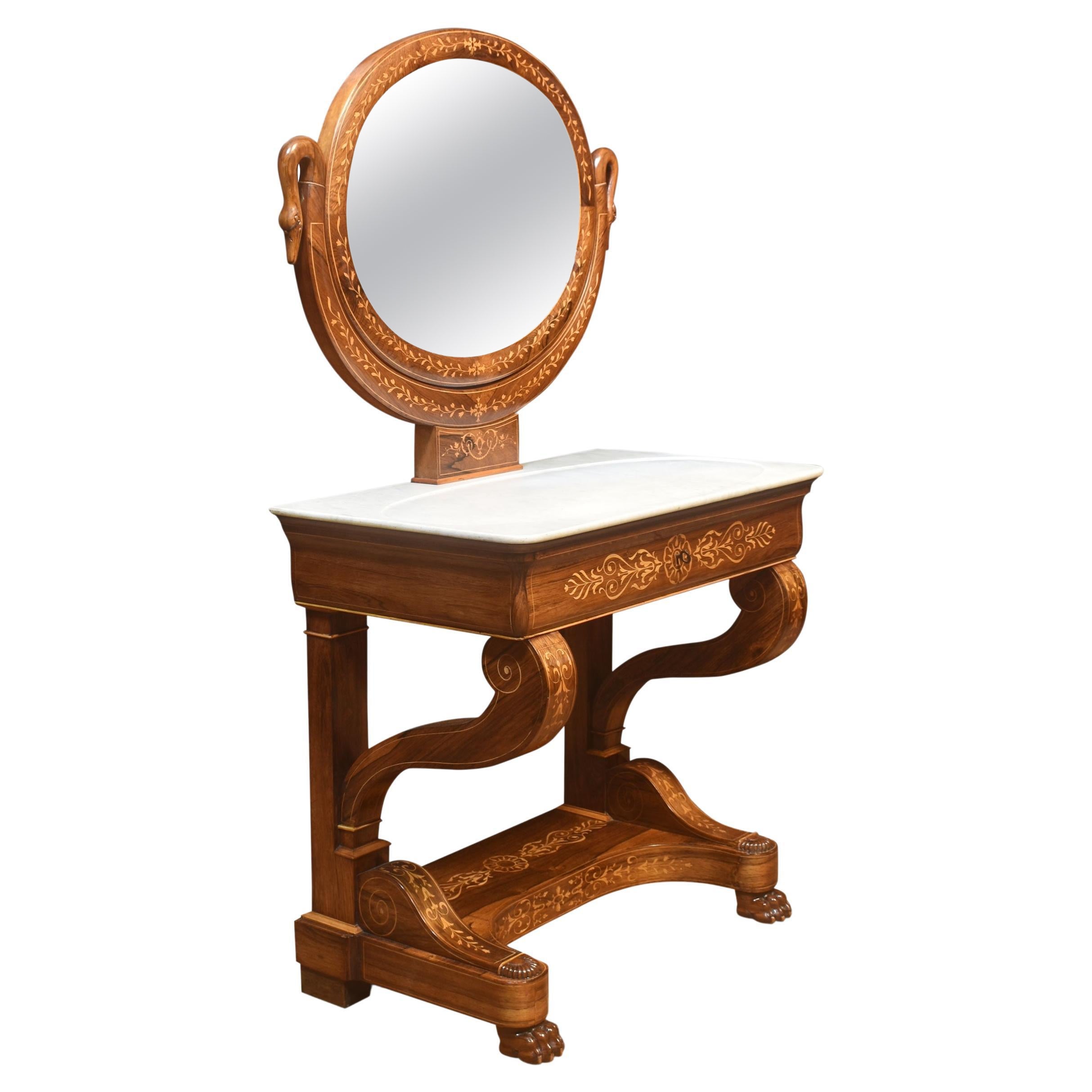 19th Century, Inlaid Dressing Table