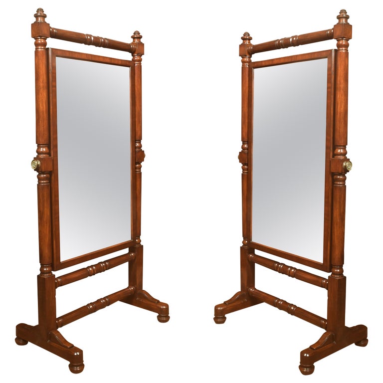 Pair of Country House Cheval Mirrors For Sale at 1stDibs