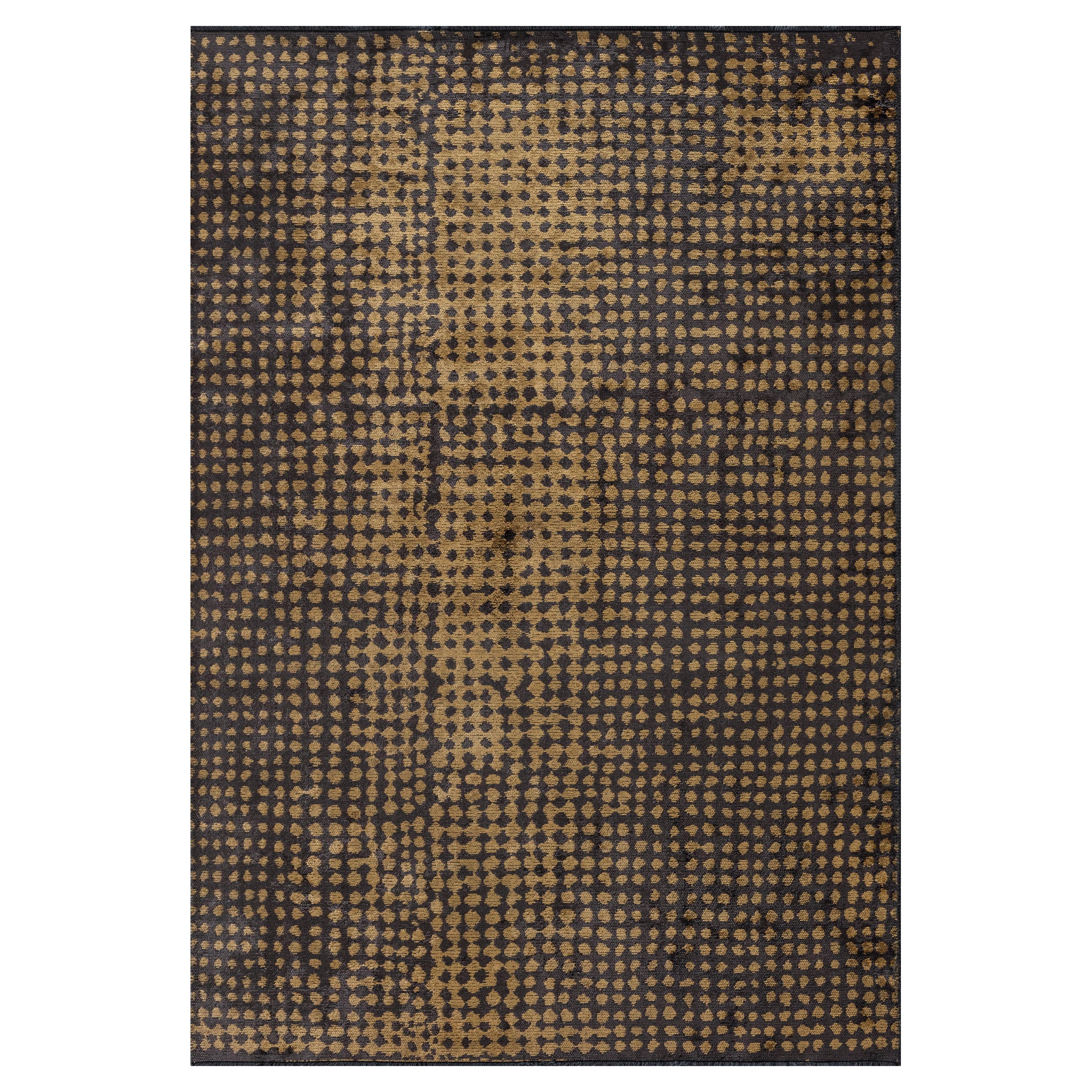 For Sale:  (Yellow) Modern Polka Dots Luxury Hand-Finished Area Rug