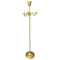 Embossed Antique Brass Floor Lamp at 1stDibs