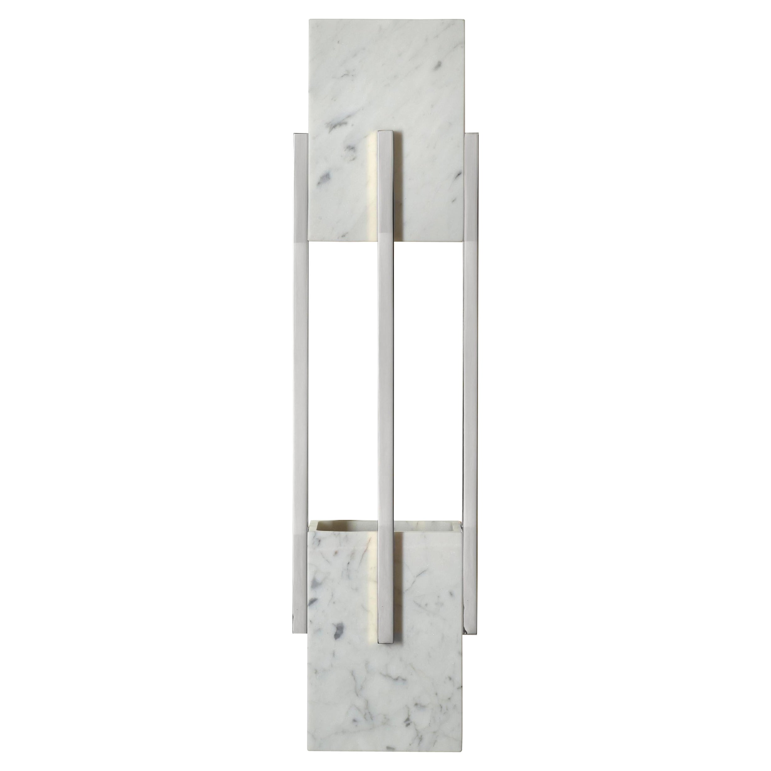 Looshaus Wall Lamp, Carrara and Nickel, InsidherLand by Joana Santos Barbosa For Sale