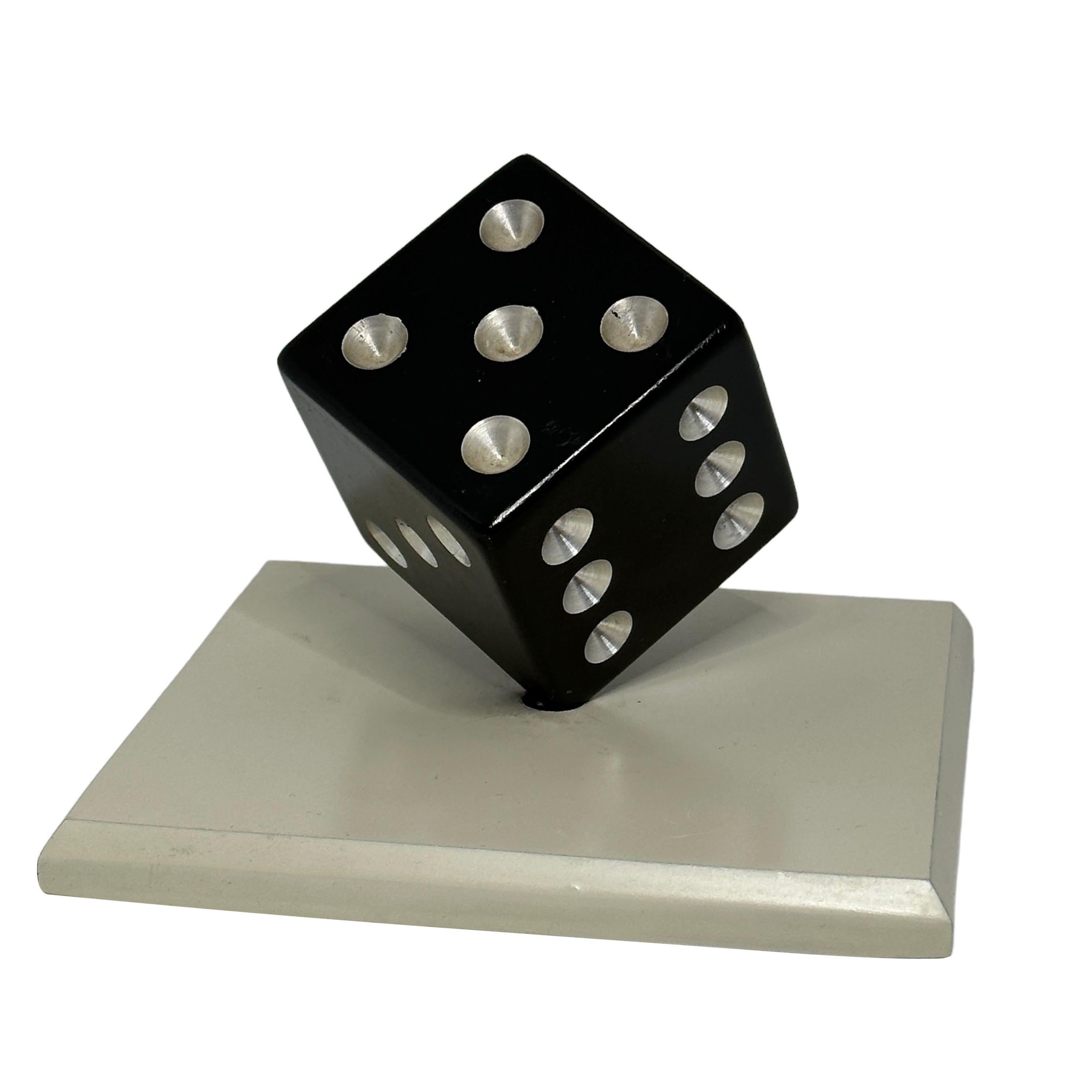 Dice Aluminum Metal Sculpture or Paper Weight Mid-Century Modern, German, 1970s For Sale