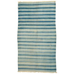 Indian Early 20th Century Indigo Cotton Dhurrie Rug