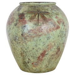 Tiffany Studios New York Arts & Crafts Patinierte Kupfer Libelle Vase