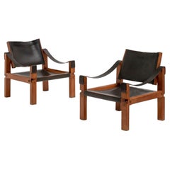 Pair of Pierre Chapo S10 Lounge Chairs, France, 1960s