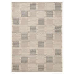 Rug & Kilim’s Scandinavian Style Kilim with Beige and Gray Geometric Patterns