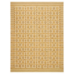 Rug & Kilim’s Scandinavian Style Kilim with Gold Geometric Pattern