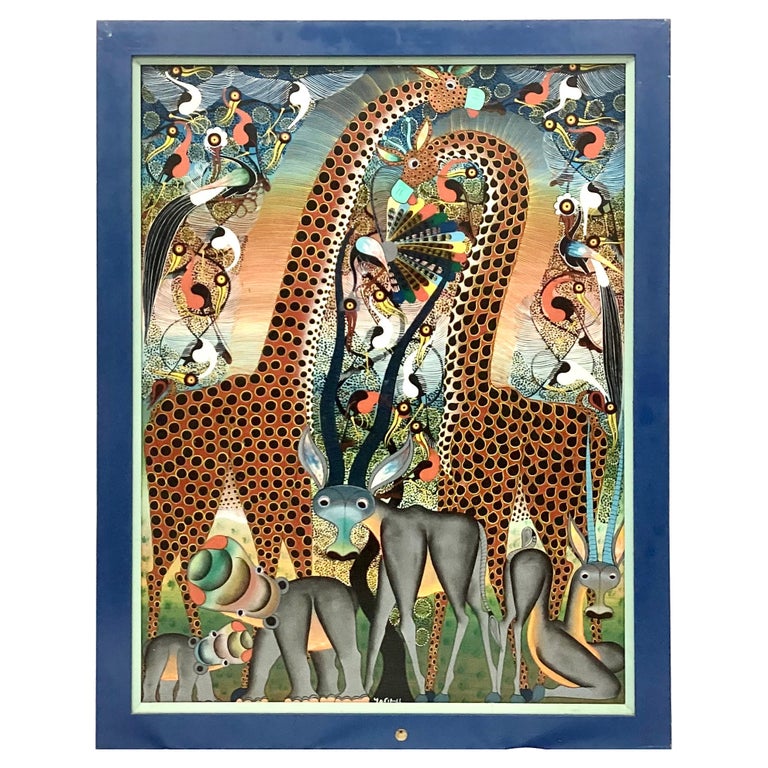 Tingatinga Style African Painting For Sale at 1stDibs