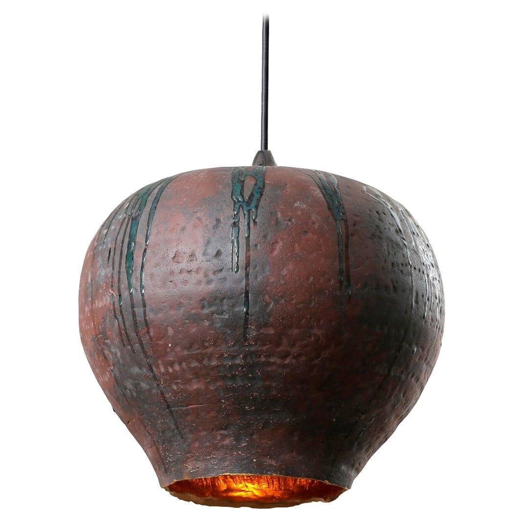 Lampe à suspension en céramique grise de Makhno en vente