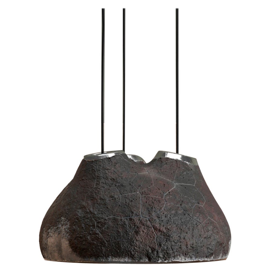 Crust Flattened Pendant Lamp by Makhno For Sale