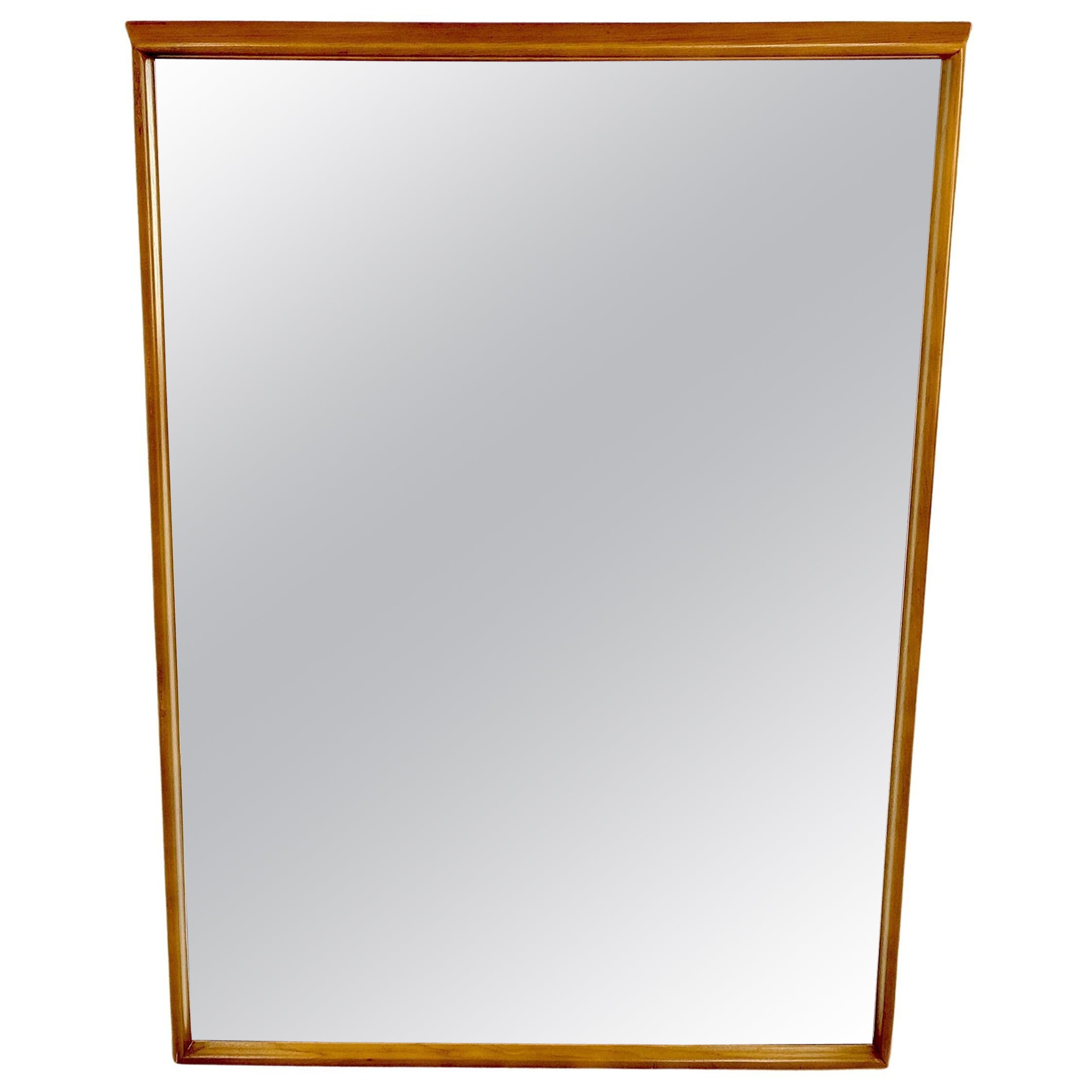 Danish Mid Century Modern Sleek Frame Rectangle Wall Mirror MINT! For Sale