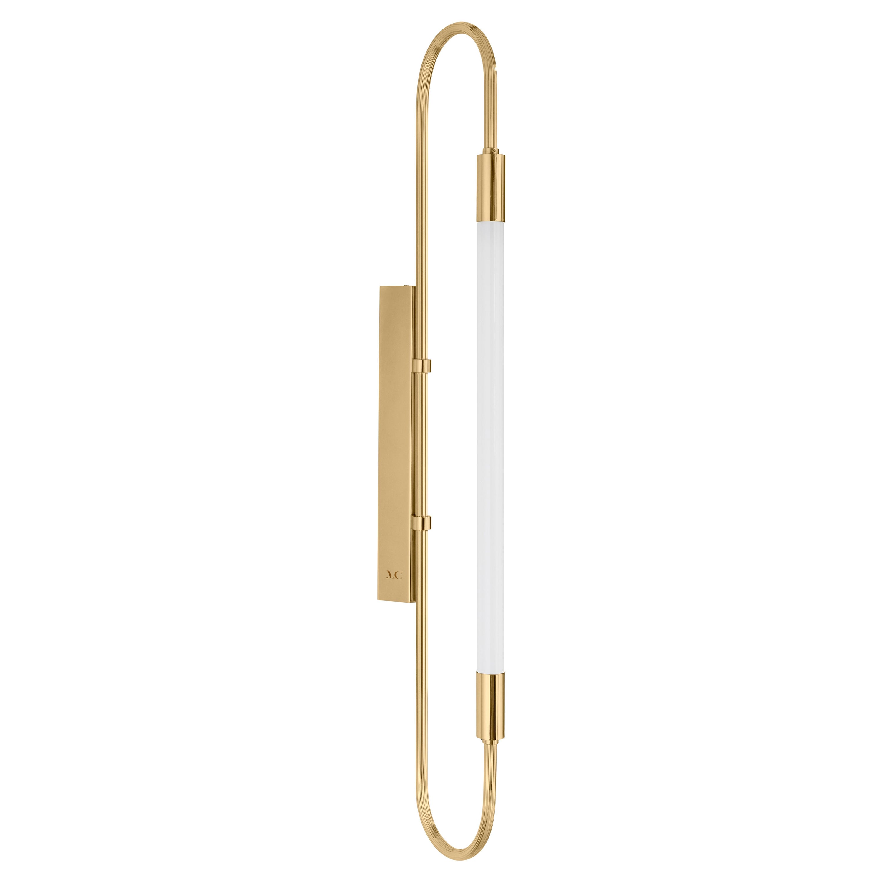Brass Wall Lamp Neon Simple 103 by Magic Circus Editions For Sale