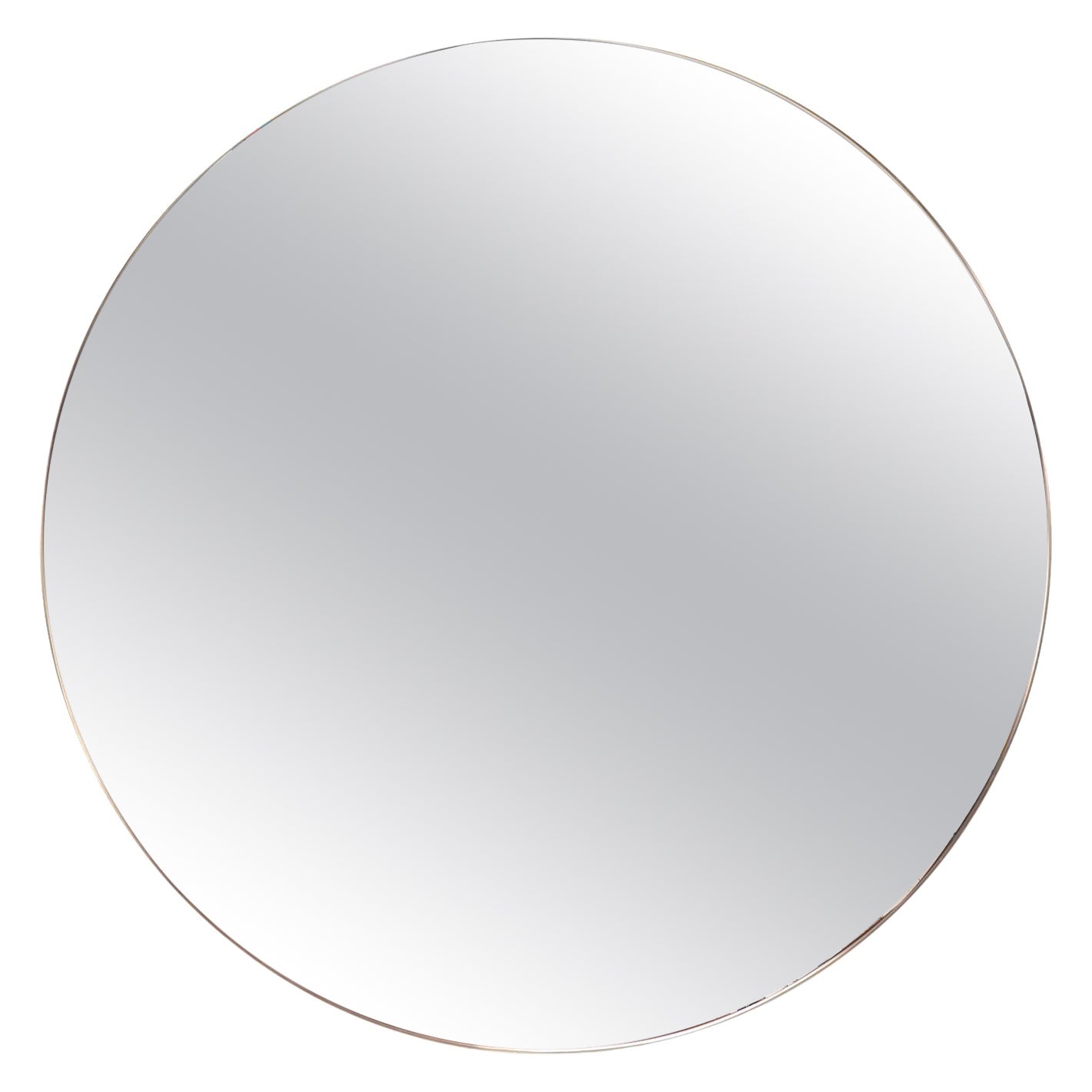 A contemporary Italian large round brass mirror, 21st Century. For Sale