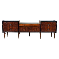 Mid Century 1950s Sideboard with Mirrored Tops