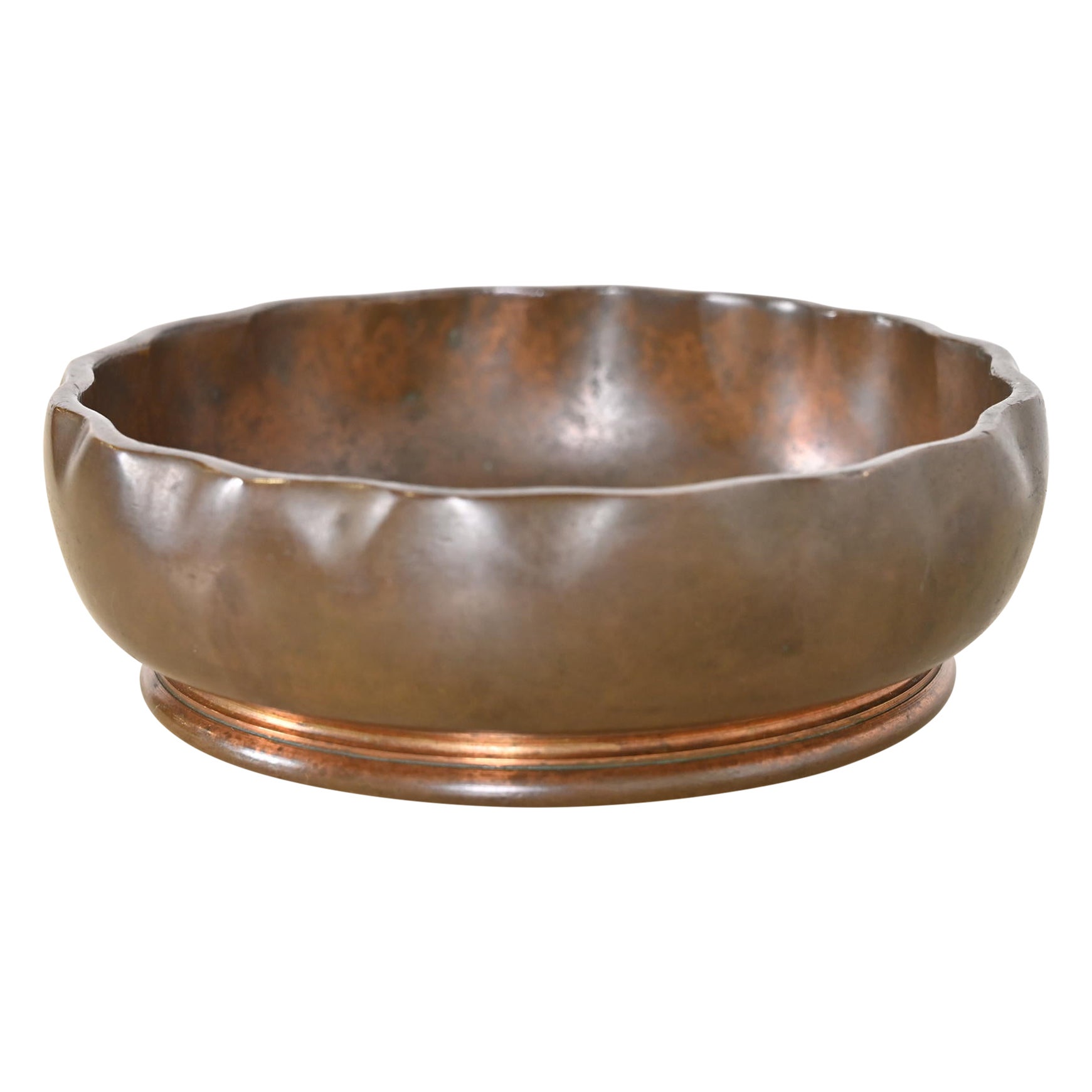 Tiffany Studios New York Art Deco Bronze Footed Bowl