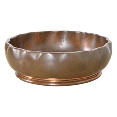 Antique Tiffany Studios New York Art Deco Bronze Footed Bowl