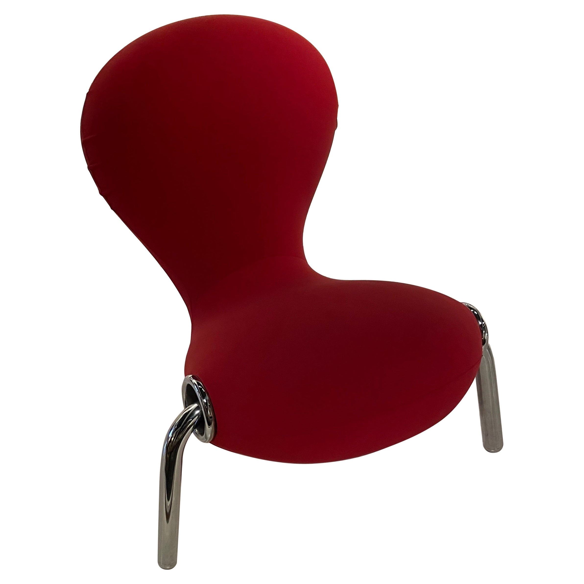 Chaise embryonnelle rouge emblématique de l'ère spatiale par Marc Newson en vente