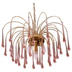Lady Wendy, Pink Drops Murano Chandelier, 1970s