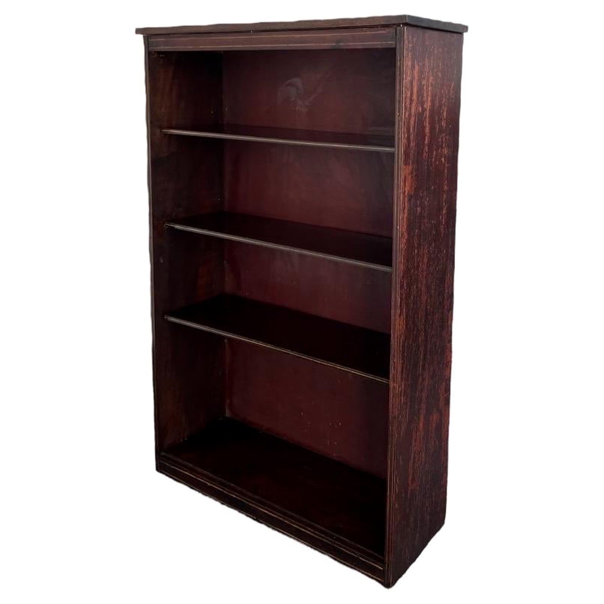 Vintage Early American Bookshelf with Mahogany Finish For Sale
