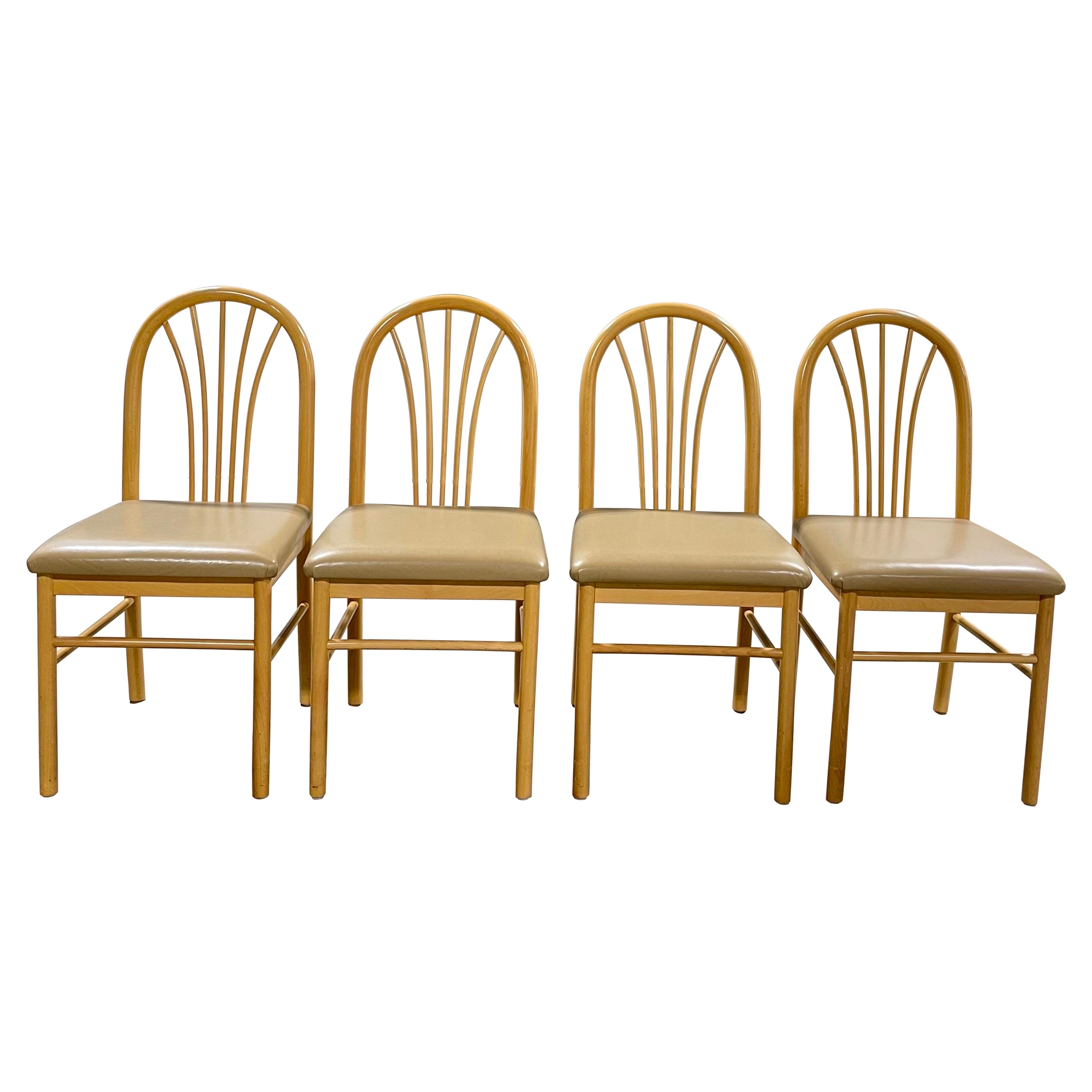 Chaises de salle à manger postmodernes incurvées des années 80 de style Sarian