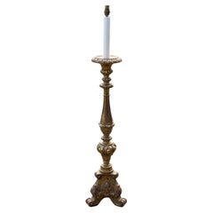 Lamp Floor Standing Torchere Gilded Italian Fleur De Lys
