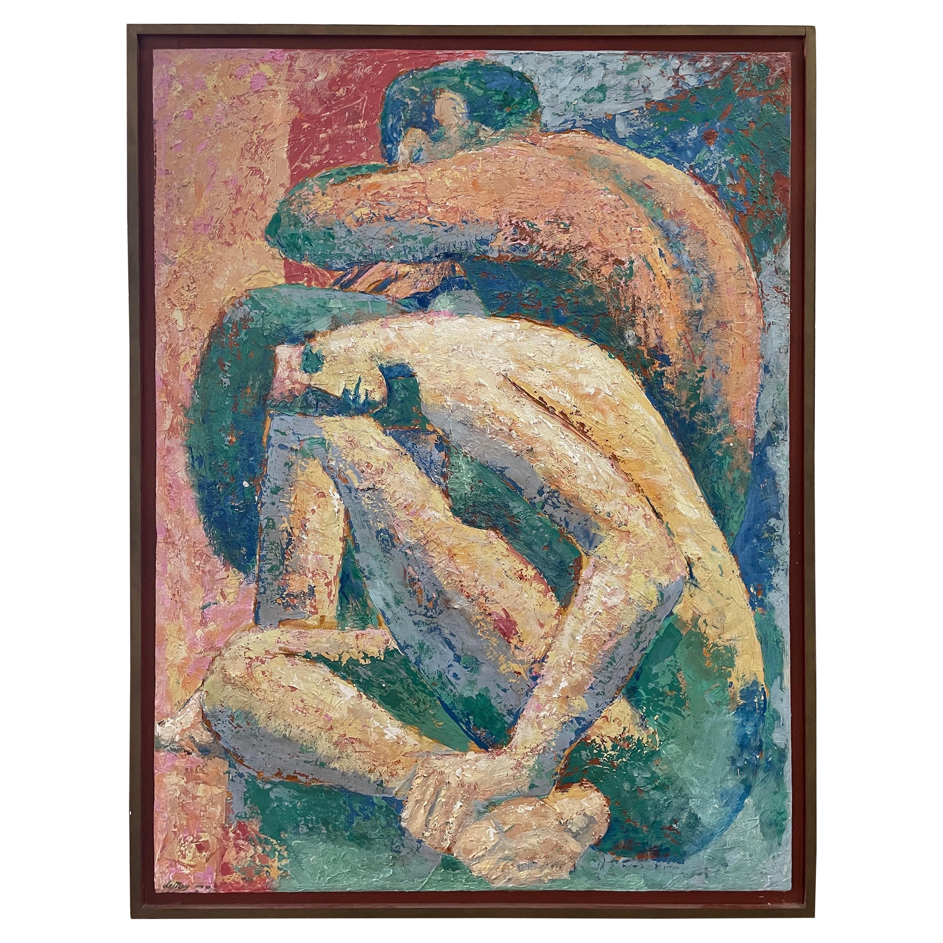Impasto, Ölgemälde auf Holz, Gemälde von Harry Lemay, amerikanisch, 20. Jahrhundert