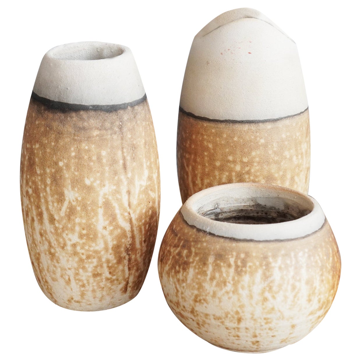 Koi, Tsuri, Zen Raku Pottery Vase, Obvara, Handmade Ceramic Decor For Sale