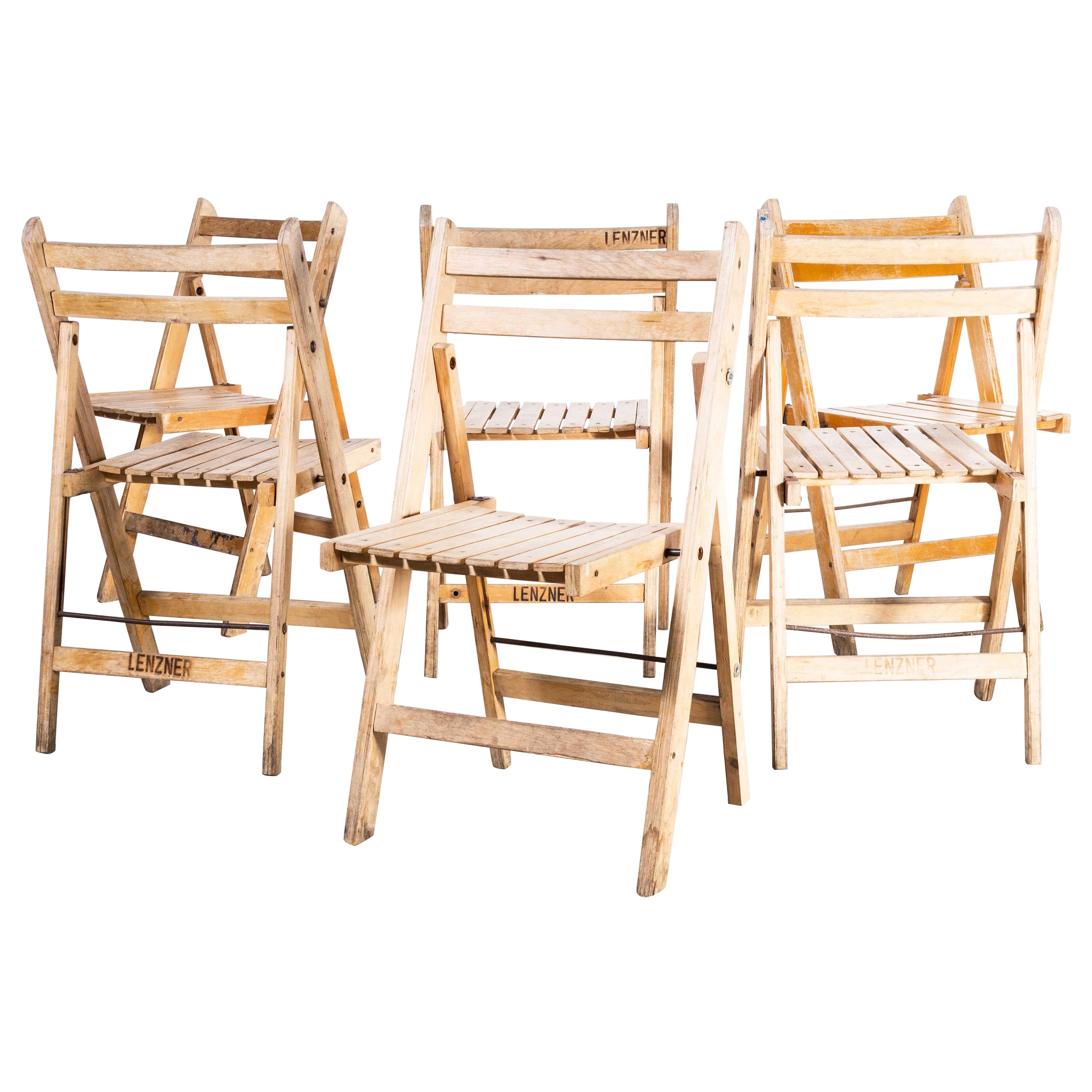 1960's Beech Folding Chairs - Set Of Six (Model 2179) For Sale