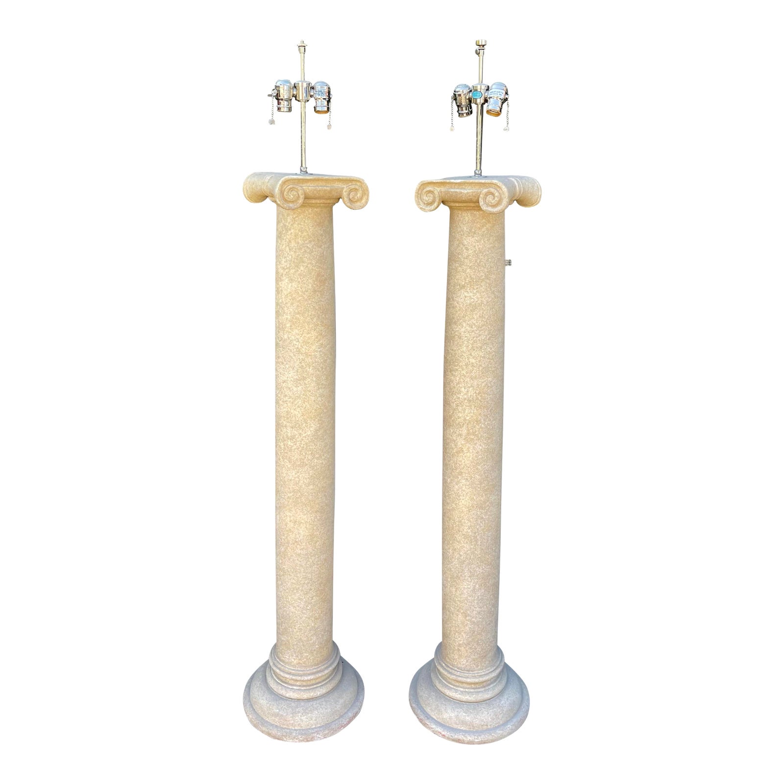 Modern Sally Sirkin Lewis for J. Robert Scott Neoclassical Column Floor Lamps