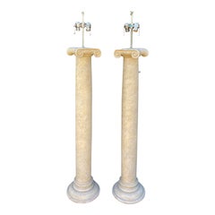 Vintage Modern Sally Sirkin Lewis for J. Robert Scott Neoclassical Column Floor Lamps