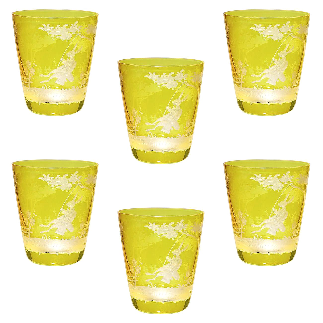 Ensemble de six gobelets en verre de style champêtre Décoration de Pâques Sofina Boutique Kitzbuehel en vente