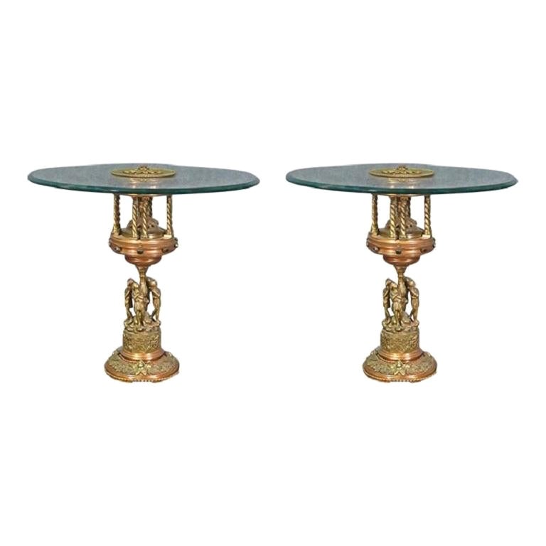 Pair of Mid Century Modern Hollywood Regency Side Tables For Sale at ...