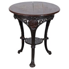 Coalbrookdale Tavern-Tisch aus Eisen und Mahagoni aus dem 19. Jahrhundert