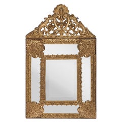 18th C Style Dutch Baroque Gold Tole & Wood Mirror