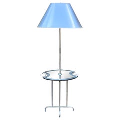 Art Deco Modernism Eglomise Lamp Table Combination, 1930s