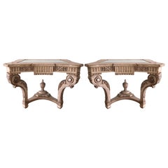 Pair of Regency Style Carved Italian Giltwood Console Table, 1990s