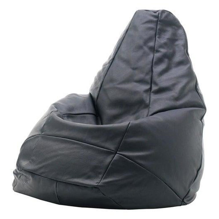 Im Angebot: De Sede Beanbag Longue-Stuhl aus Leder,  (Schwarz)
