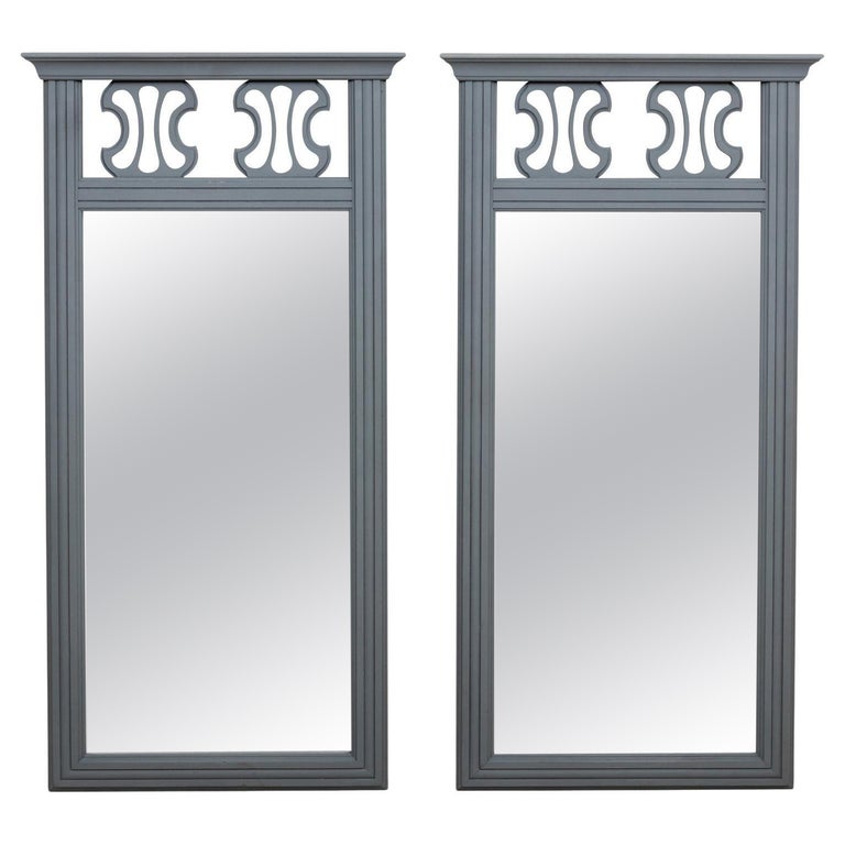Pair MidCentury Painted Mirrors For Sale at 1stDibs