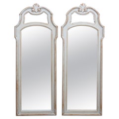 Pair Mid-Century Painted Distressed Mirrors